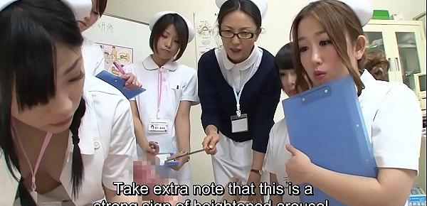  JAV nurses CFNM handjob blowjob demonstration Subtitled